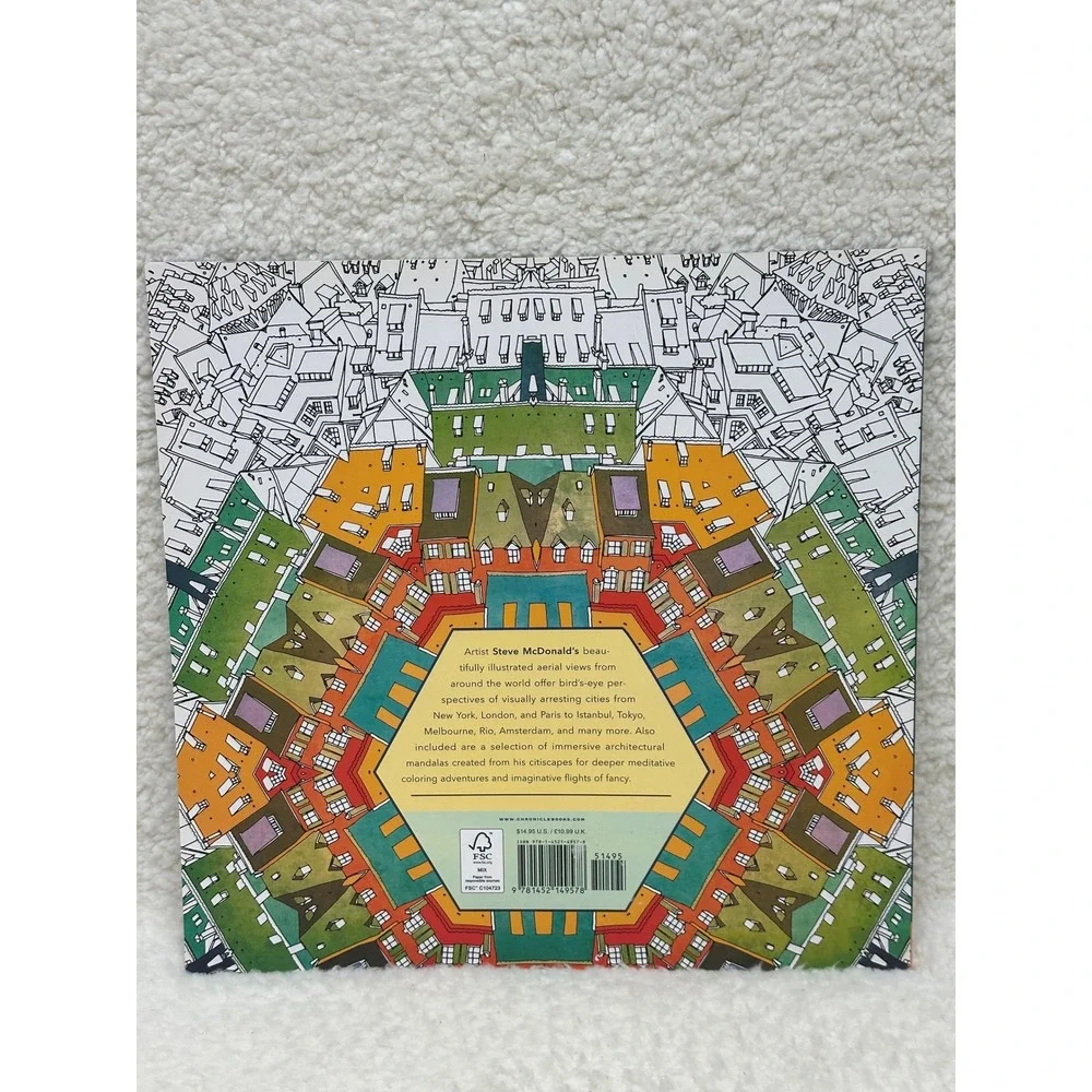 Chronicle Books Fantastic Cities Coloring Book Steve McDonald Architecture Views